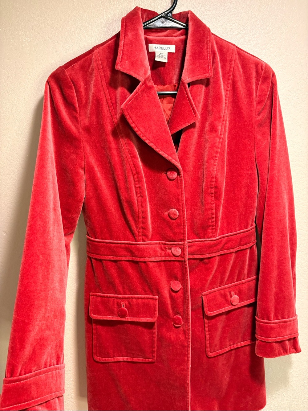 Harold's Red Velvet Tailored Women's Blazer
